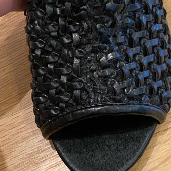 Zara Womens Black Open Toe Woven Fitted Ankle Boots w Stiletto Heels / Size 10 - Picture 11 of 15